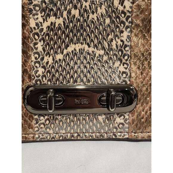 Coach Swagger Shoulder Bag 20 in Metallic Striped Mixed Snakeskin - Picture 3 of 16